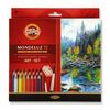 KOH-I-NOOR 3714 (72) Набор высококачественных акварельных цветных карандашей  MONDELUZ NATURE, с кистью и точилкой, картон.упак. с подвесом, 72 цвета