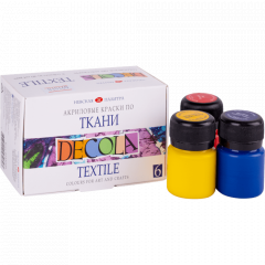 Набор акриловых красок по ткани "Decola", 6 цветов