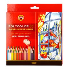 KOH-I-NOOR Набор карандашей художественных цветных Polycolor 3835, картон.упак. с подвесом, 36 цветов
