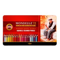 KOH-I-NOOR Набор акварельных цветных карандашей Mondeluz 3727 в металлической коробке, 72 цветов