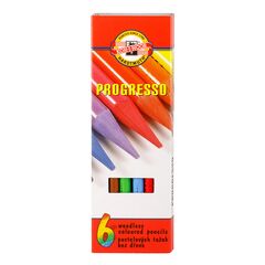 KOH-I-NOOR Набор цветных карандашей Progresso 8755 в лаке 6 цветов, L=153 мм, в картонной упаковке