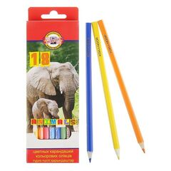 KOH-I-NOOR 3553 (18) Набор цветных карандашей "Животные", 18 цветов, картон