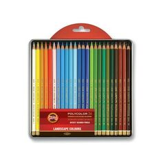 KOH-I-NOOR Набор карандашей художественных цветных Polycolor 3824, LANDSCAPE 3824, металл.коробка, 24 цвета
