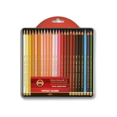 KOH-I-NOOR Набор карандашей художественных цветных Polycolor 3824, PORTRAIT 3824, металл.коробка, 24 цвета
