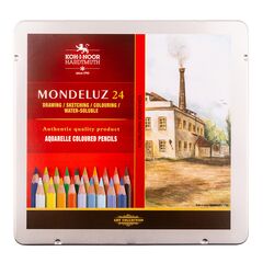 KOH-I-NOOR 3724 (24) Набор высококачественных акварельных цветных карандашей MONDELUZ LANDSCAPE, металл.коробка, 24 цвета 