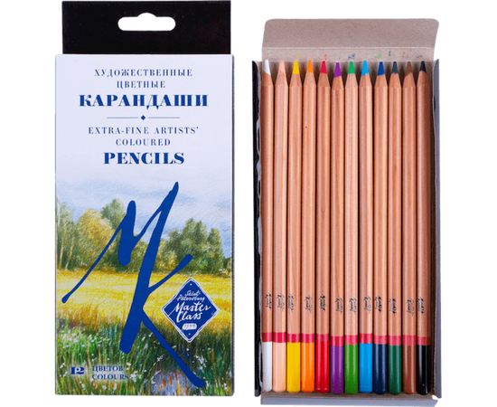 Набор профессиональных цветных карандашей «Мастер-Класс», 12 цветов