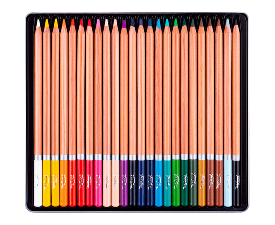 Набор акварельных карандашей «Белые Ночи», 24 цвета, в жестяной коробке