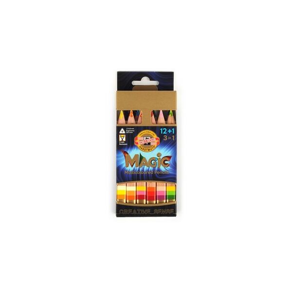 KOH-I-NOOR Набор карандашей многоцветных Magic Original 3404, с ластиком и точилкой, картон.упак. с подвесом, 12 цв