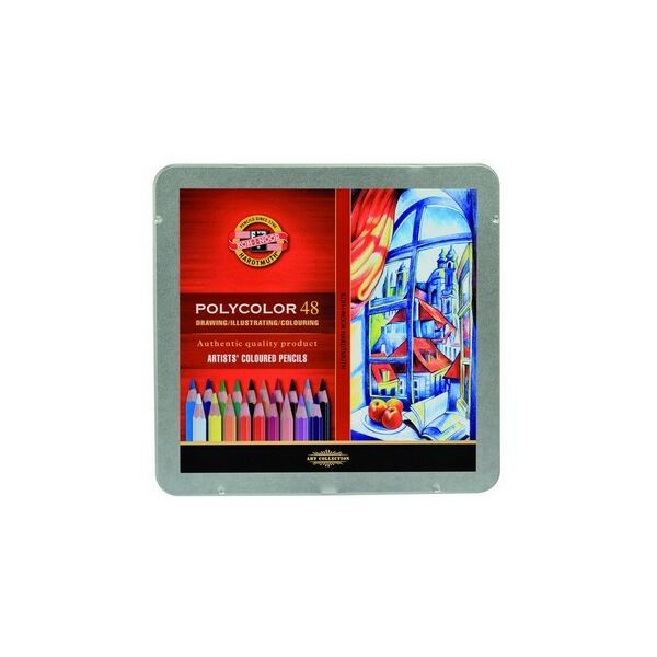 KOH-I-NOOR Набор высококачественных художественных цветных карандашей Polycolor 3826 в металлической коробке, 48 цветов