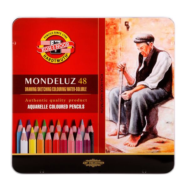 KOH-I-NOOR Набор акварельных цветных карандашей Mondeluz 3726 в металлической коробке, 48 цветов