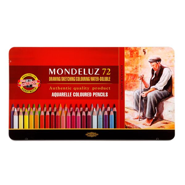 KOH-I-NOOR Набор акварельных цветных карандашей Mondeluz 3727 в металлической коробке, 72 цветов