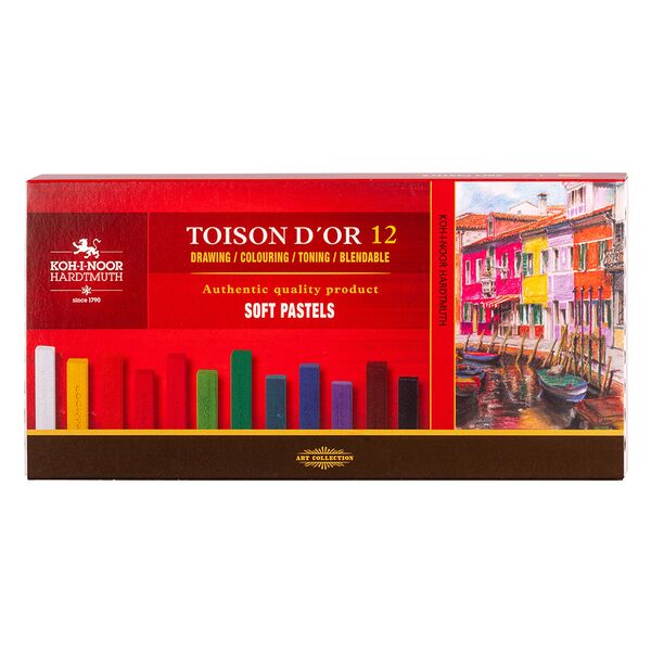 KOH-I-NOOR Набор пастели мягкой художественной Toison D'or 8582 прямоугольная, в картонной коробке, 12 цветов