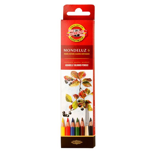 KOH-I-NOOR Набор акварельных цветных карандашей Mondeluz 3715 в картонной коробке, 6 цветов