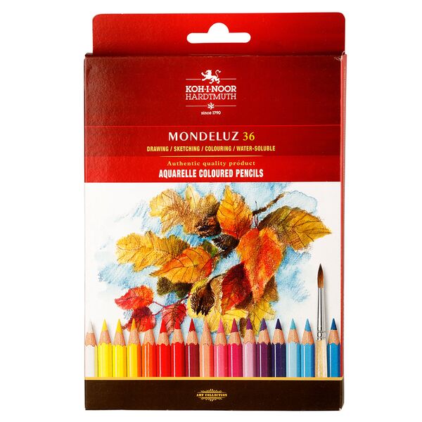KOH-I-NOOR Набор акварельных цветных карандашей Mondeluz 3719 в картонной коробке, 36 цветов