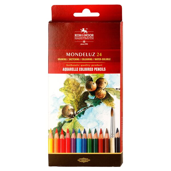 KOH-I-NOOR Набор акварельных цветных карандашей Mondeluz 3718 в картонной коробке, 24 цвета