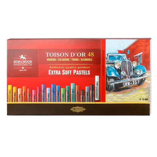 KOH-I-NOOR Набор пастели экстра мягкой художественной Toison D'or 8556 круглая, в картонной коробке, 48 цветов