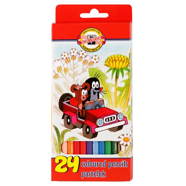 KOH-I-NOOR 3654 (24) Набор цветных карандашей MOLE, 24 цвета,  L=175 мм, в картоне с подвесом 