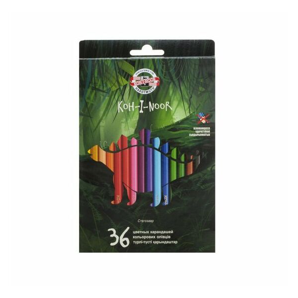KOH-I-NOOR 3595 (36) Набор цветных карандашей "Динозавр", 36 цветов, картон